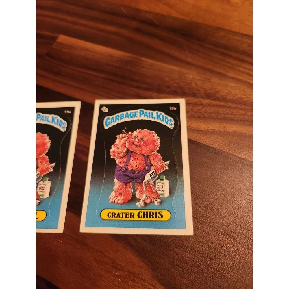 Garbage Pail Kids 1985 Series 1 Corroded Carl Crater Chris 19a 19b Matte Back